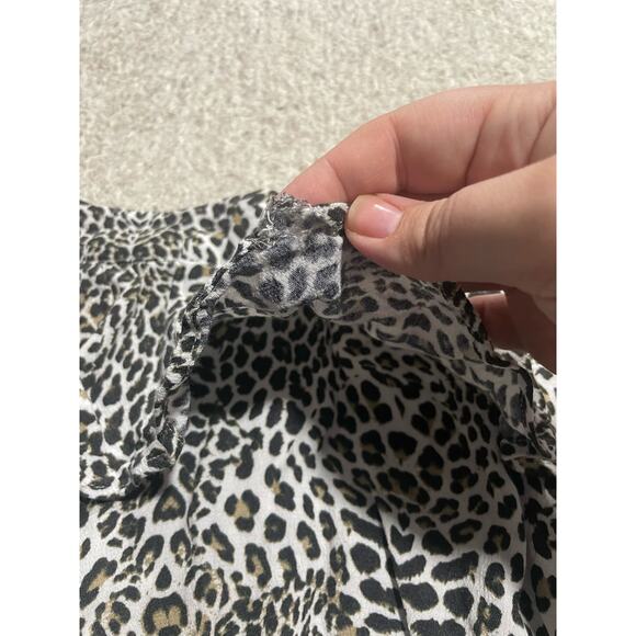 Zara Women's Small Cheetah Animal Print Ruffled Skort Skirt Gray Black Mob Wife - Picture 3 of 8